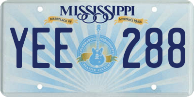 MS license plate YEE288