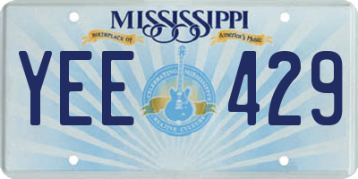 MS license plate YEE429