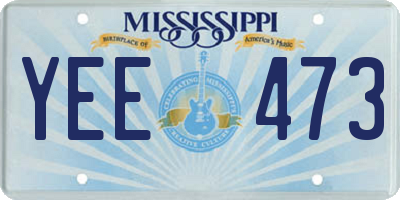 MS license plate YEE473