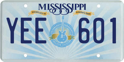 MS license plate YEE601