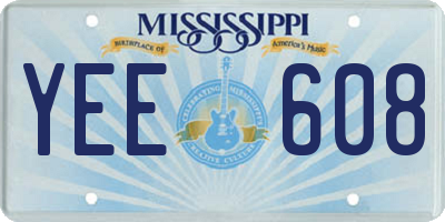 MS license plate YEE608
