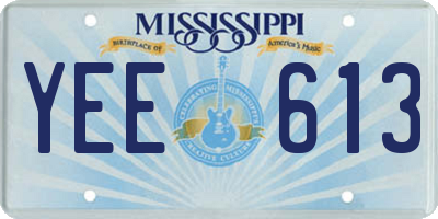 MS license plate YEE613