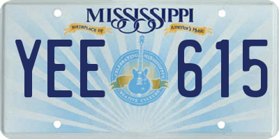 MS license plate YEE615