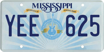 MS license plate YEE625