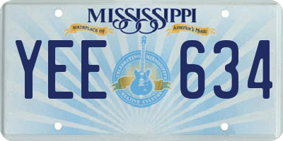 MS license plate YEE634