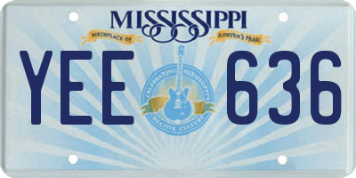 MS license plate YEE636