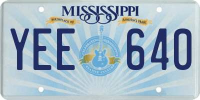 MS license plate YEE640