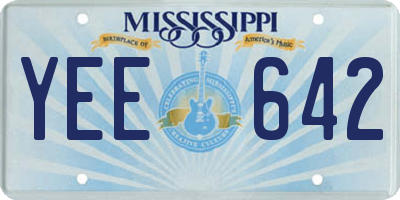 MS license plate YEE642