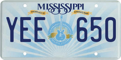 MS license plate YEE650