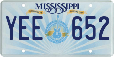 MS license plate YEE652