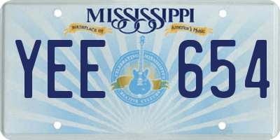 MS license plate YEE654