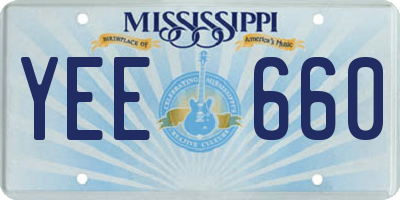MS license plate YEE660