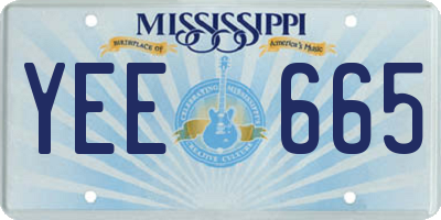 MS license plate YEE665