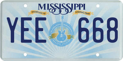 MS license plate YEE668