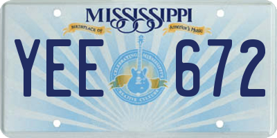 MS license plate YEE672