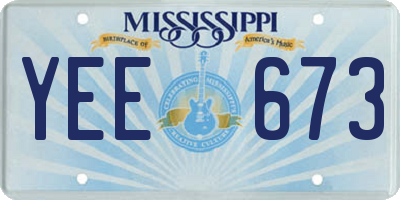 MS license plate YEE673