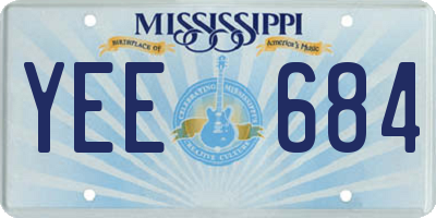 MS license plate YEE684