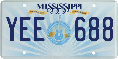 MS license plate YEE688