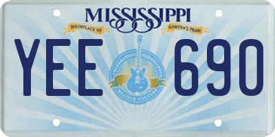 MS license plate YEE690