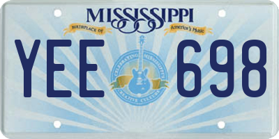 MS license plate YEE698