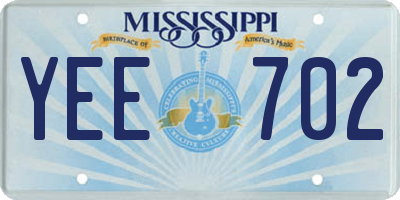 MS license plate YEE702