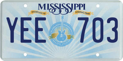 MS license plate YEE703