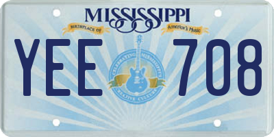 MS license plate YEE708