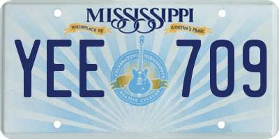 MS license plate YEE709