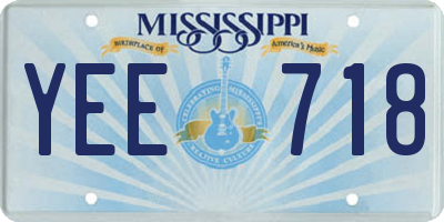MS license plate YEE718