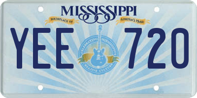 MS license plate YEE720