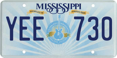 MS license plate YEE730