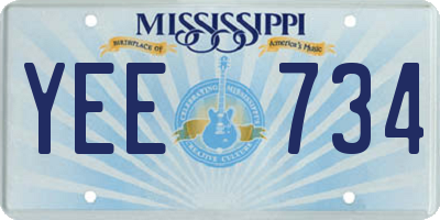 MS license plate YEE734