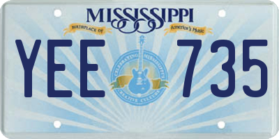 MS license plate YEE735