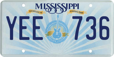 MS license plate YEE736