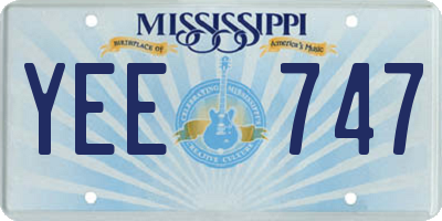 MS license plate YEE747