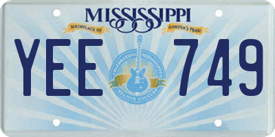 MS license plate YEE749