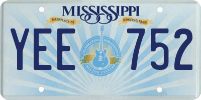 MS license plate YEE752