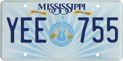 MS license plate YEE755