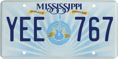 MS license plate YEE767