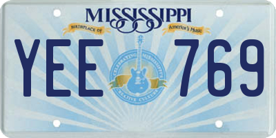 MS license plate YEE769