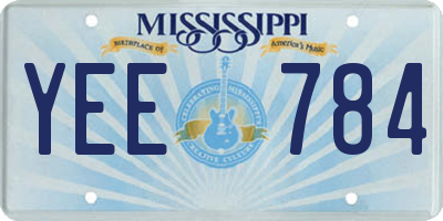 MS license plate YEE784