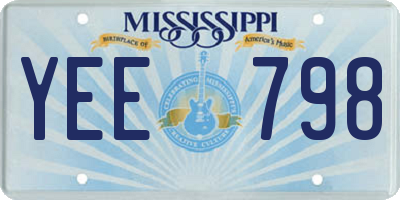 MS license plate YEE798