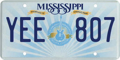 MS license plate YEE807
