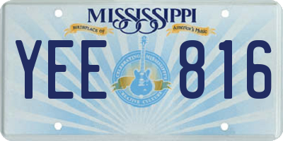 MS license plate YEE816