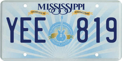 MS license plate YEE819