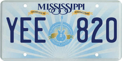 MS license plate YEE820