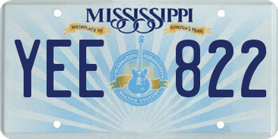 MS license plate YEE822