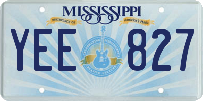 MS license plate YEE827