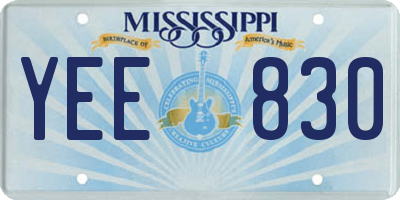 MS license plate YEE830