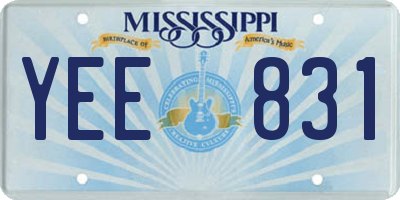 MS license plate YEE831